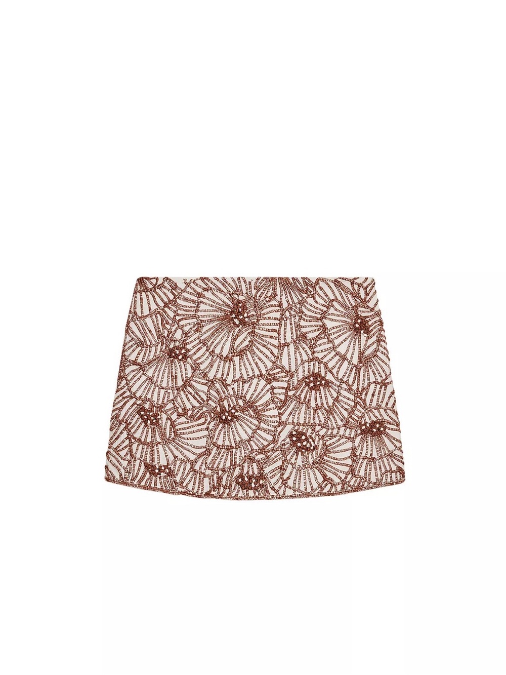 NWT Zara Embroidered Floral-Pattern Mini Skirt